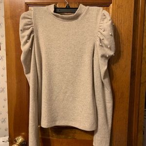 Puffed shoulder with pearls sweater from Zara sz S